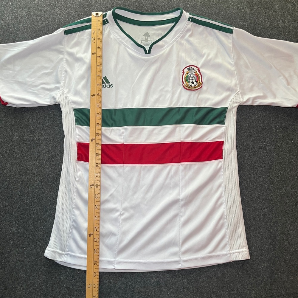 Adidas Soccer Jersey Mens Medium White Excellent Mexico FMF Away Climalite Top - Picture 7 of 7